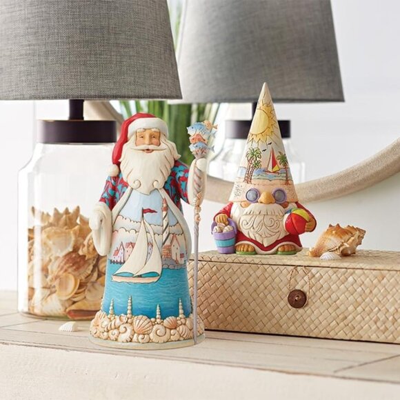 Enesco Time for a Shell-ebration Coastal Gnome with Sunset & Beachball Figurine - Picture 7 of 7